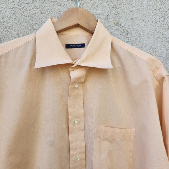 Burberry London Shirt Men’s 16 1/2 R Extra Large Tangerine Imported Cotton USA - Picture 4 of 12